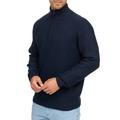 Troyer INDICODE "INBertram ½ zip", Herren, Gr. XXL, blau (navy), Strick, Obermaterial: 58% Polyacryl, 32% Polyester, 7% Wolle, 3% Elasthan, unifarben, modisch, regular fit, hoch geschlossener Ausschnitt, Langarm, Pullover
