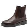 Chelseaboots TAMARIS, Damen, Gr. 42, braun (dunkelbraun), Leder, klassisch, Schuhe, Blockabsatz, Stiefelette, Businessschuh mit eleganter Lyralochung