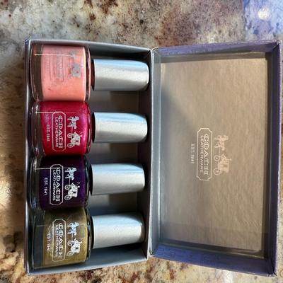 Coach Makeup | Coach Vibrant Nail Polish Collection - Coral, Plum, Forest, Olive | Color: Pink/Purple | Size: Os