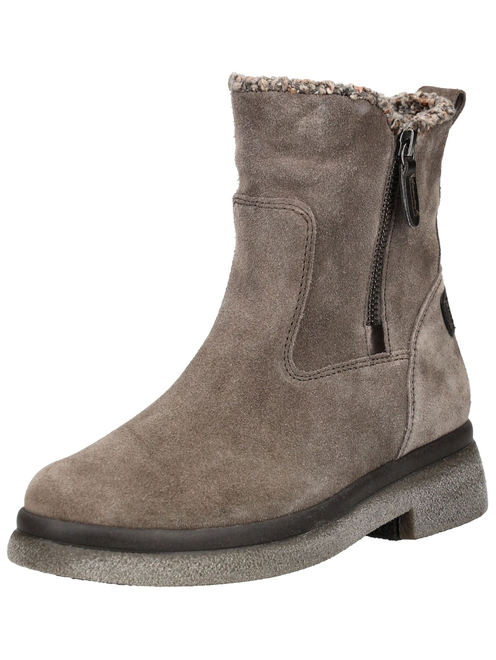 Stiefelette GABOR "Gabor Stiefelette Veloursleder/Textil", Damen, Gr. 40,5, braun, grau, Textil, Veloursleder, Schuhe Stiefelette