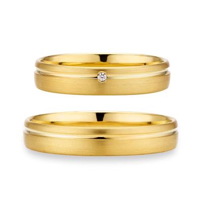 Trauring PHÖNIX "Schmuck, Partnerring, Ehering, Verlobungsring, Freundschaftsring" Gr. 61, gold (gelbgoldfarben), Fingerringe, 61, ohne Brillant, Silber 925 (Sterlingsilber), 4mm, Made in Germany - wahlweise mit oder ohne Brillant Image
