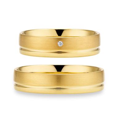 Trauring PHÖNIX "Schmuck, Partnerring, Ehering, Verlobungsring, Freundschaftsring" Gr. 71, gold (gelbgoldfarben), Fingerringe, 71, ohne Brillant, Silber 925 (Sterlingsilber), 6mm, Made in Germany - wahlweise mit oder ohne Brillant Image