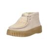 Schnürstiefelette CLARKS "Clarks Stiefelette Leder", Damen, Gr. 40, beige (sand), Leder, casual, Schuhe