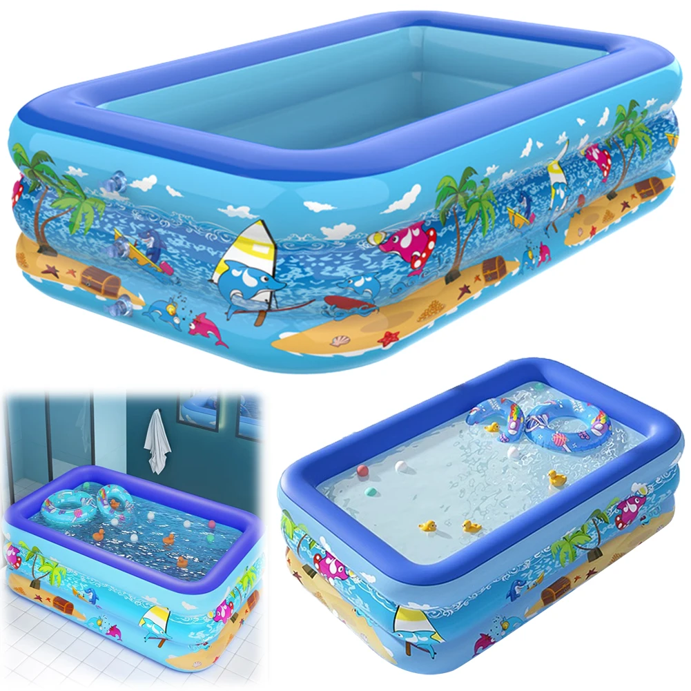 Piscine gonflable à motif de dessin animé, piscine épaisse, piscine de jeu aquatique pour l'été, l'extérieur et l'intérieur