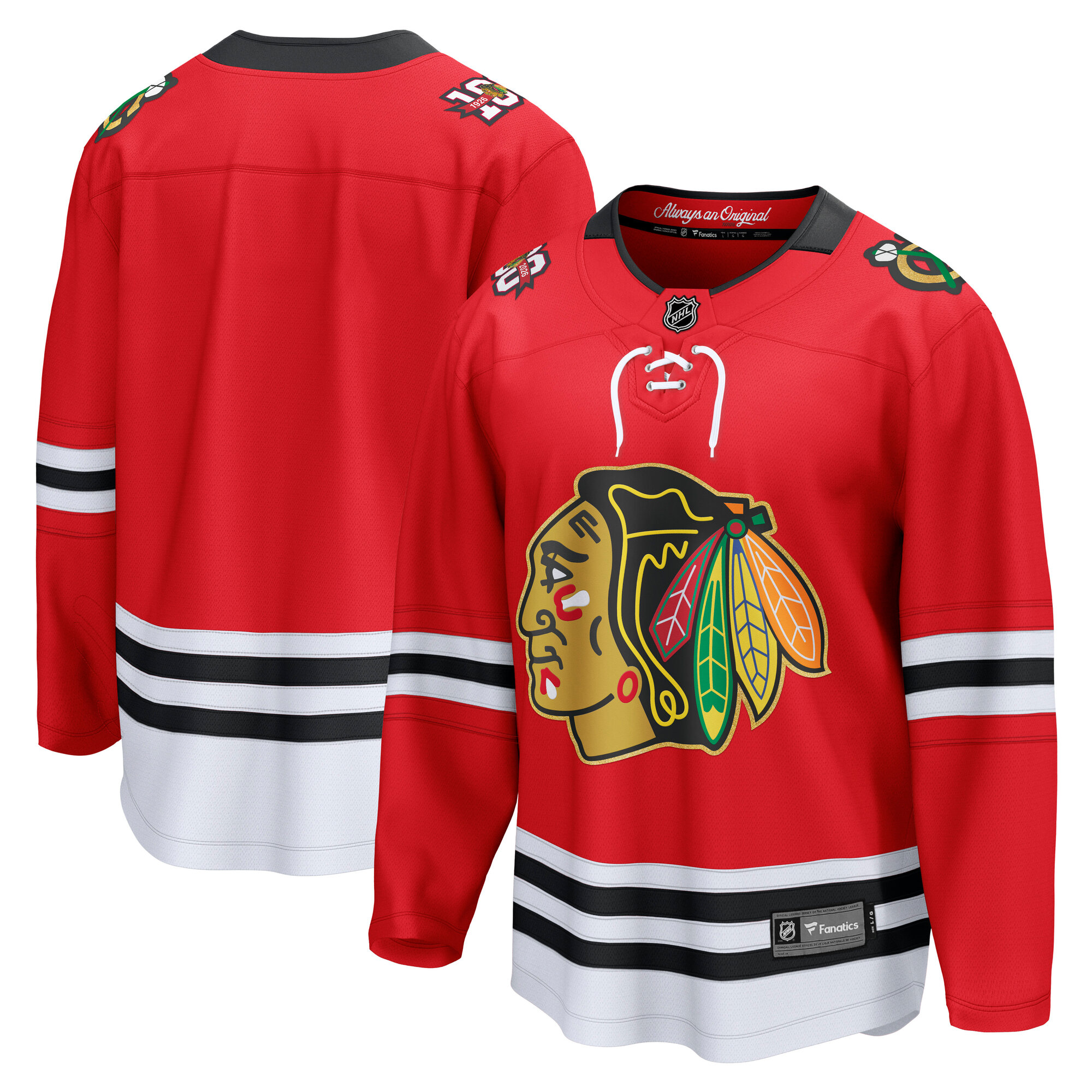 Chicago Blackhawks Fanatics Breakaway Hundertjahrfeier Heimtrikot - Rot - Herren Image