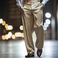 Per uomo Pantaloni Pantaloni Eleganti Come la seta Pantaloni in raso Pantaloni Larghi Tasca Gamba Dritta Semplice Traspirante Lunghezza intera Matrimonio Feste Affari Moda Streetwear Bianco Vino
