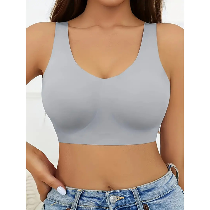 Women's Yoga Tank Tops Sports Bra Underwear Calories Burned Sports Wirefree Solid / Plain Color Sport Activewear Light Blue Black Workout Fitness Yoga