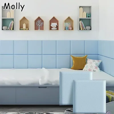 3D Headboard Tatami Edge Wall Panel Peel & Stick Leather Soft Wall Pad for Bedroom Living Room Anti-Collision Soft Wall Pads