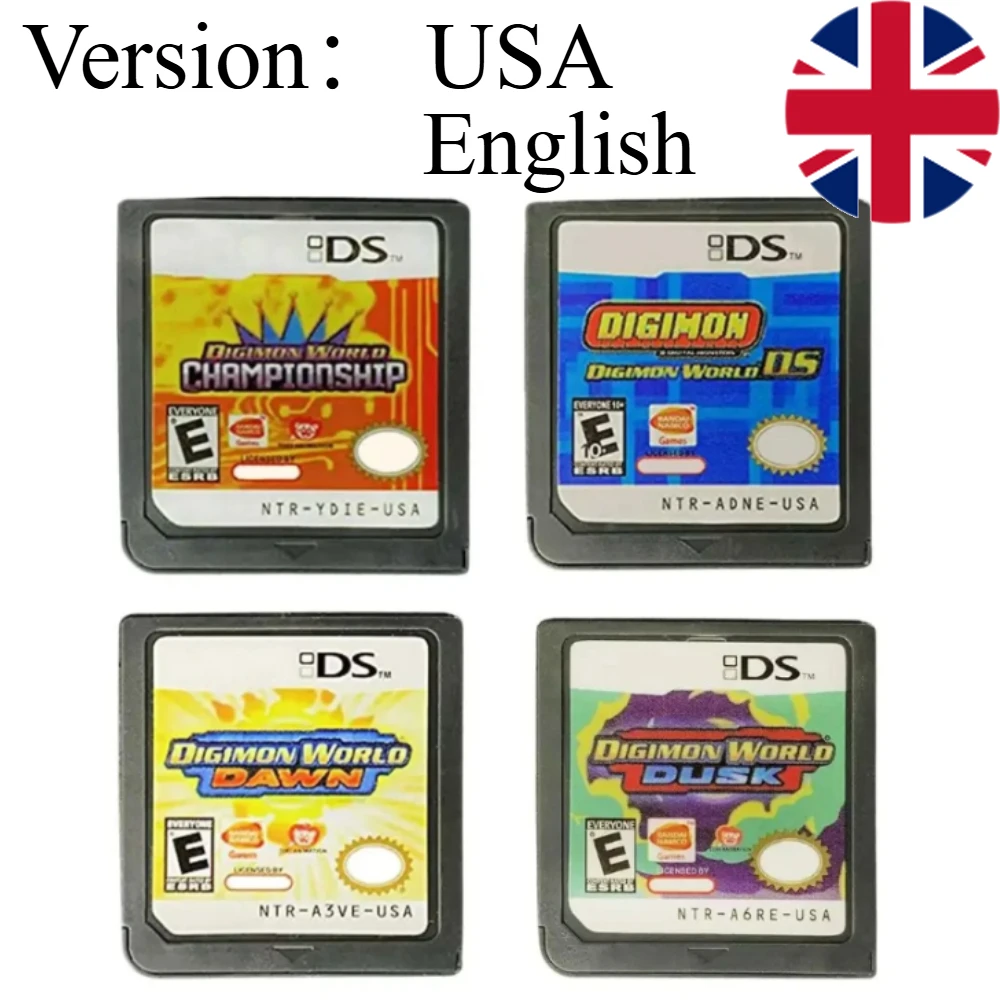 DS Game Digimon World Card Series Championship/Digimon World DS/Digimon World Dusk Video Game Console Card for NDS 3DS Game Card