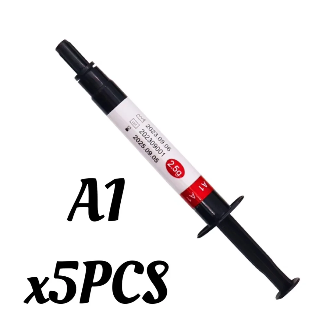 Dental 5 Stück A1 Fließbares Harz Durchflussbarkeit Acryl Zahnmedizinmaterial Klinische Anwendungen Kompatibel für die Zahnrestaurierung Image