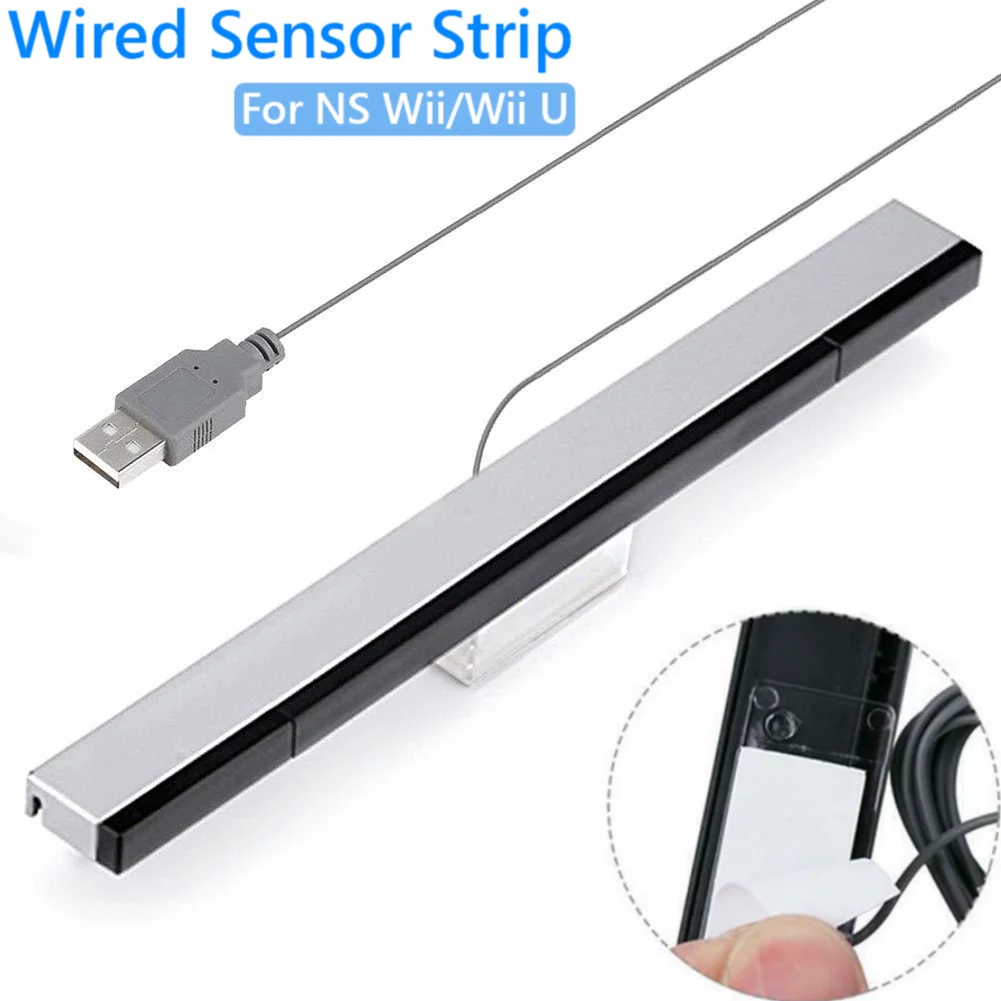 Kabelgebundene Infrarot-Strahlsensorleiste mit Verlängerungskabel, Fernbedienung, Bewegungsmelder, Bar-Empfänger, IR-Signalstrahl für Nintendo Wii, Wii, U-Konsole Image