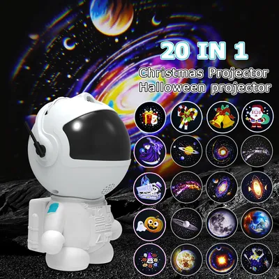 Weihnachten Sternenhimmel Projektor LED Nachtlicht Planetarium Galaxy Projektor Halloween Lampe Timer, Nebel Lichter für Schlafzimmer Geschenk