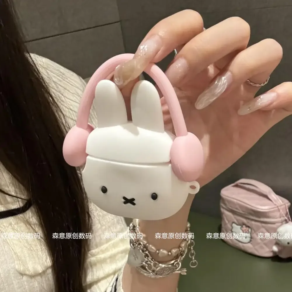 Miffy Rabbit Neue Kopfhörer Schutzhülle Kawaii Cartoon Kopfhörer Kaninchen Airpos4 Drahtlose Bluetooth Silikon Schutz Image