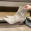Eilyken Punk Stil Dünne High Heels Frauen Stiefeletten Sexy Patent Leder Schuhe Fashion Zipper Bankett Party Pumpen