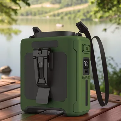 Tragbarer Taillenventilator mit Powerbank, cooler Taillenventilator, bürstenloser Motorgürtel, persönlicher Lüfter für Outdoor, Camping, Büro, Reisen