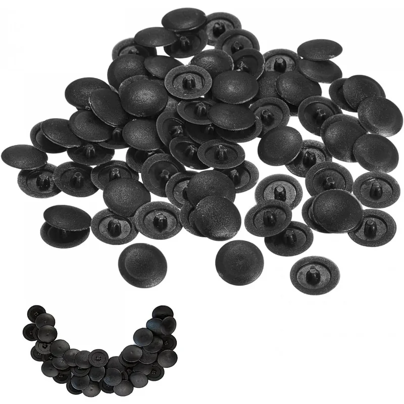 100/200/300 Stück schwarze Schraubkappen, Kreuzkopf, schwarze Schraubkappen für Holzmöbel, Schrank, Kleiderschrank, Regalplatte Image