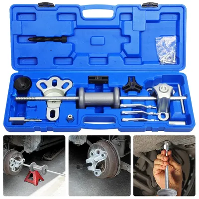 9-Way Slide Hammer Puller Set Front Wheel Hub Bearing Remover & Rear Axle Kit 2/3 Jaws External Internal Pulls Flange Rear Axles