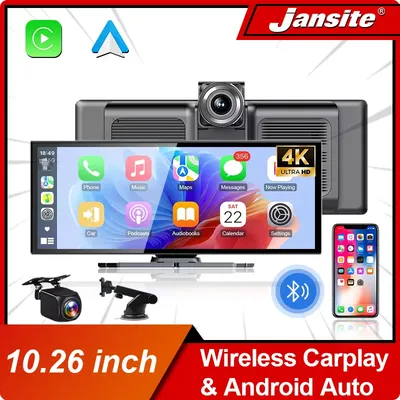 10,26 ''Auto Monitor Dash Cam 4K Auto Spiegel Video Player Drahtlose Carplay Android Auto GPS Multimedia Rück kamera Dashboard