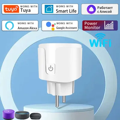 Tuya 16A 20A EU Smart Steckdose WiFi Smart Plug mit Power Überwachung Timing Funktion Alexa Google Assitant Alice Voice Control