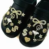 20PCS Schuh Charms Set Ballett Mädchen Gold Strass Herz-förmigen Bogen Schuh Dekoration Schnalle für Sandalen Clogs DIY zubehör Geschenk