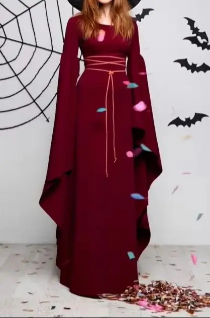 Mittelalterliches Hexenkleid für Frauen, Cosplay, Braut, Halloween, Karneval, Party, Leistung, 2025, neue Kleidung, Mittelalter-Kostüme Image