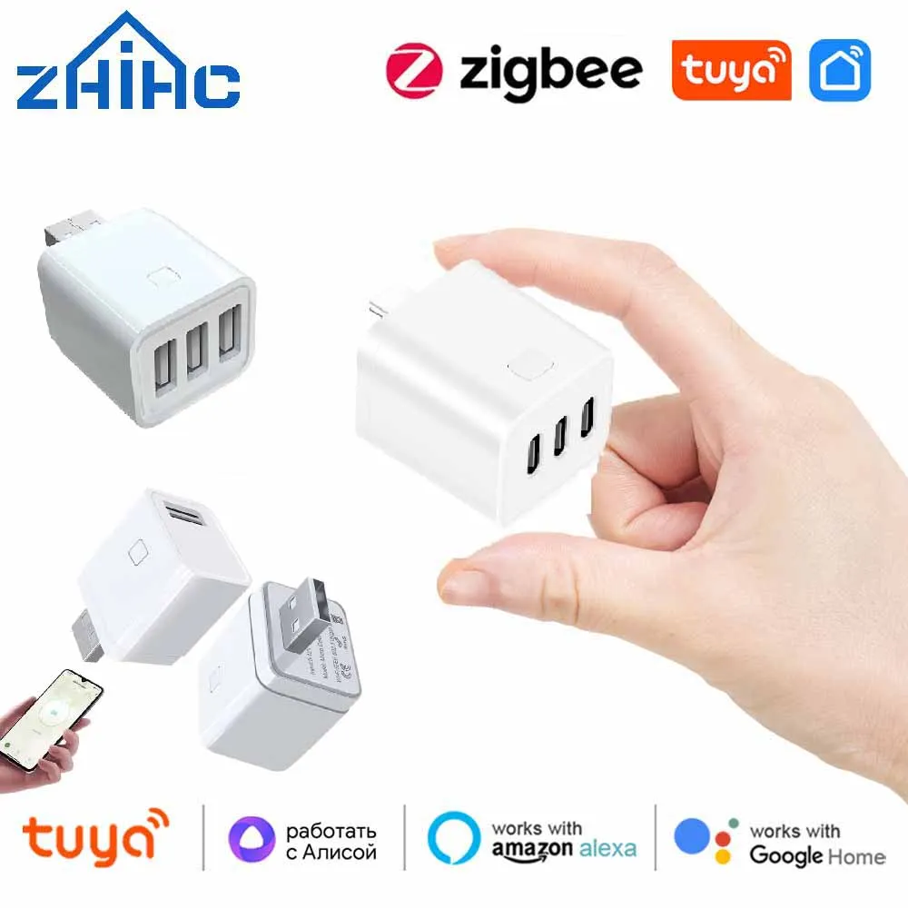 Tuya Smart WiFi/Zigbee Micro 1 2 3 USB-Adapterschalter 5 V Mini-USB-Netzteil Smart Life Control über Alexa Google Yandex Alice Image