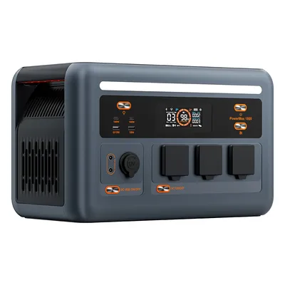 OSCAL PowerMax 1800 Tragbarer Solargenerator, 1024 Wh LiFePO4-Batteriegenerator mit 3 AC-Ausgängen, 700 W AC-Ladung/800 W Solarladung