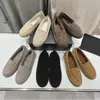 Winterschuhe für Damen, 2025, neue Wolle, einteilig, Damen-Loafer, niedriger Absatz, modisch, lässig, ein Fuß, Slip-on, warme Damenschuhe