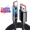 Cavo di ricarica super veloce da USB a TypeC da 240 W Display digitale a LED per Xiaomi Huawei Samsung Cavo dati caricabatterie OPPO 2M/1.5M/1M/25CM