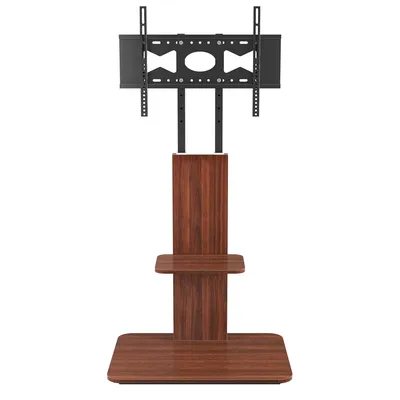 UNHO Boden-TV-Ständer, Holz, universelle TV-Halterung für 32–65 Zoll LCD-LED-Fernseher, höhenverstellbar und Kabelmanagement, max. VESA, 600 x 400 m