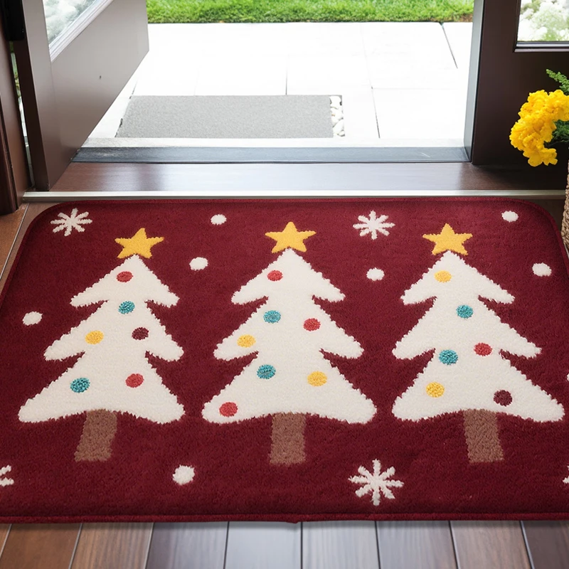Fußmatte mit Weihnachtsdekoration, wasserabsorbierende Fußmatte für den Eingangsbereich, kleine Teppichdekorationsmatte für das Wohnzimmer, maschinenwaschbar Image