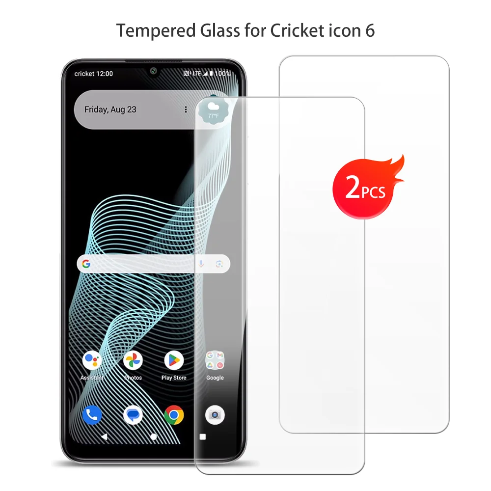 For Cricket icon 6 Tempered Glass Protective Screen Protector Smart Phone Cover Film