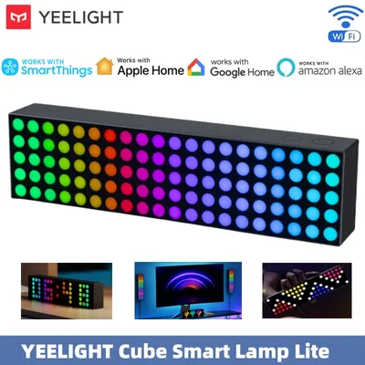 Yeelight Cube Smart Light Lite RGB Dynamic Light Smart Light Voreingestellter Uhrbrief Emoji Sprachsteuerung für Apple Home Google Alexa