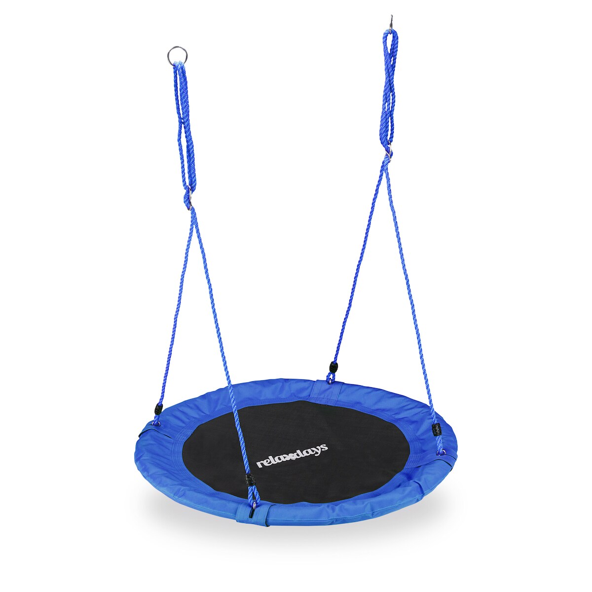 Relaxdays Nestschaukel, rund, für Kinder & Erwachsene, verstellbar, Ø 90 cm, Garten Tellerschaukel, bis 100 kg, blau Image