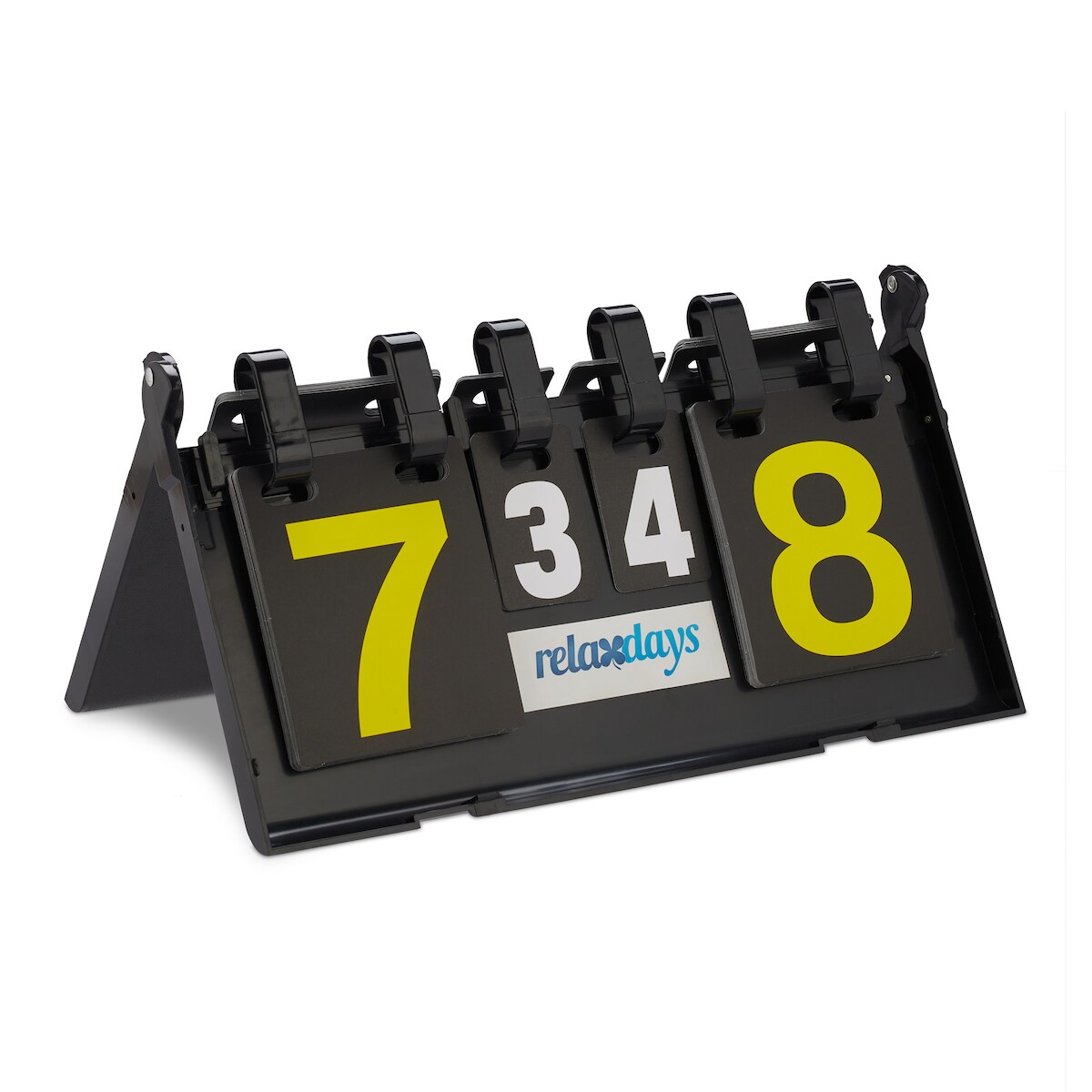 Relaxdays Zählgerät Tischtennis mit beidseitiger Anzeigetafel, manuelle Spielstandanzeige, HBT: 21 x 38 x 20 cm, schwarz Image