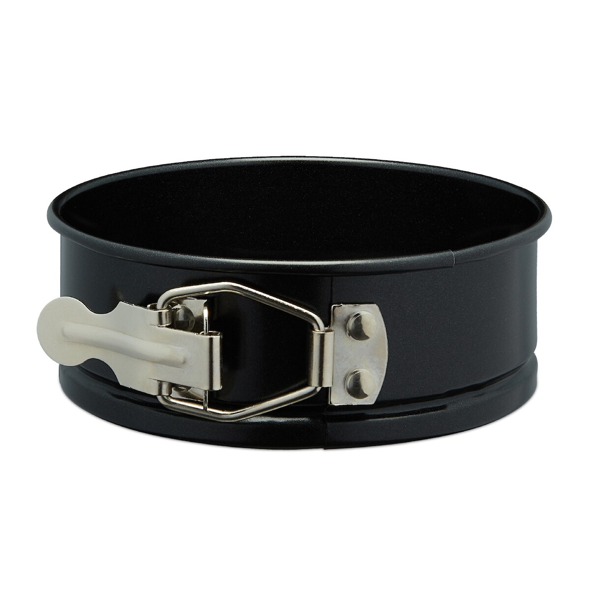 Relaxdays Springform klein, 5er Set, Ø 12 cm, rund, antihaftbeschichtet, 220 °C hitzebeständig, Mini Kuchenform, schwarz Image