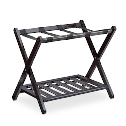 Relaxdays Kofferständer für Reisen, klappbare Kofferablage aus Bambusholz, Gepäckständer HxBxT: 56x67,5x42,5 cm, braun Image