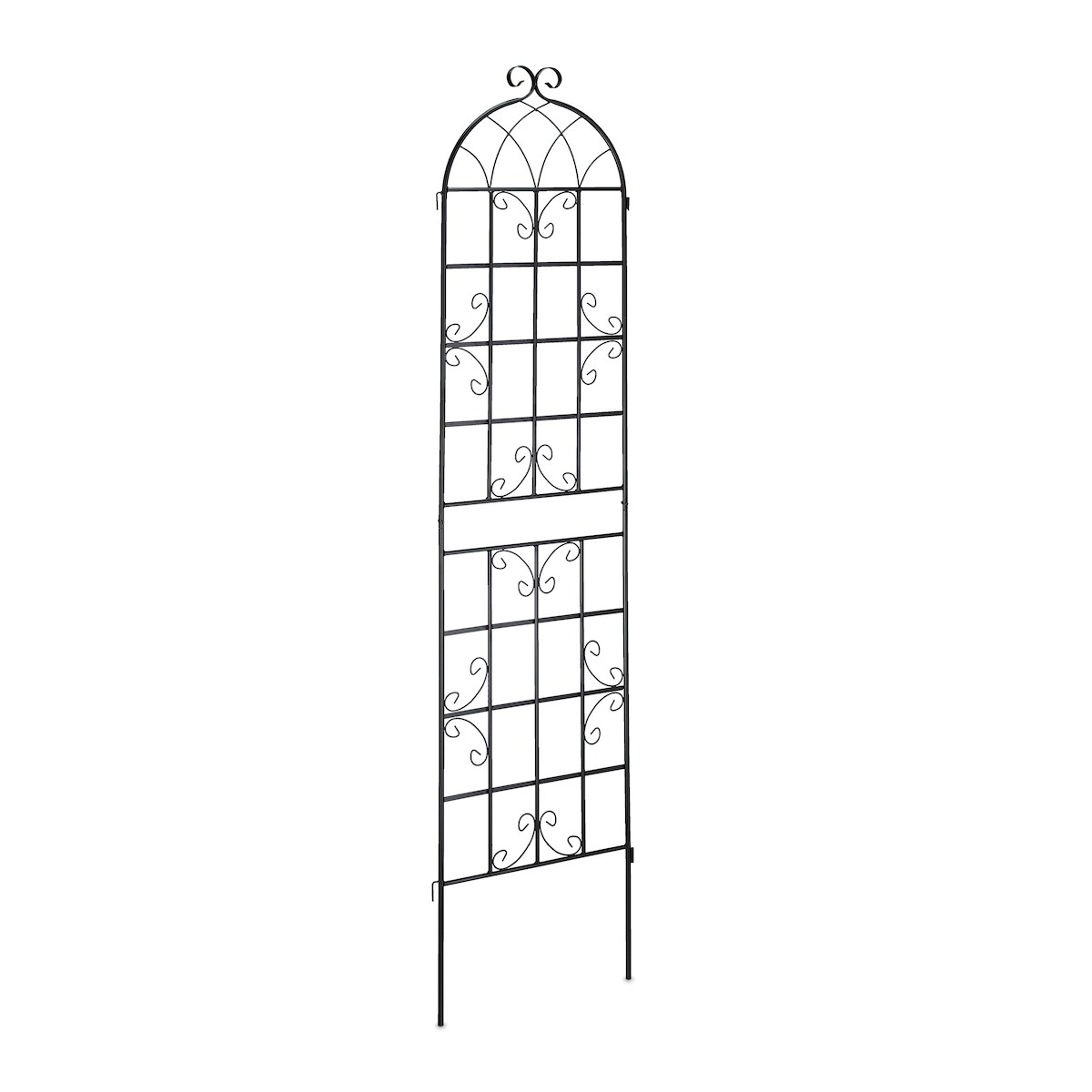 Relaxdays Rankgitter Metall, 2er Set, zum Stecken, Rankhilfe für Kletterpflanzen, 220 x 50 cm, Spalier Garten, schwarz Image