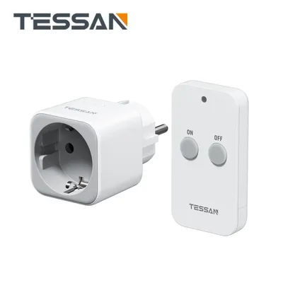 TESSAN Radio Sockets with Remote Control Range 30.5M Wireless Socket with Handheld Transmitter Remote Controlled Plug for Home