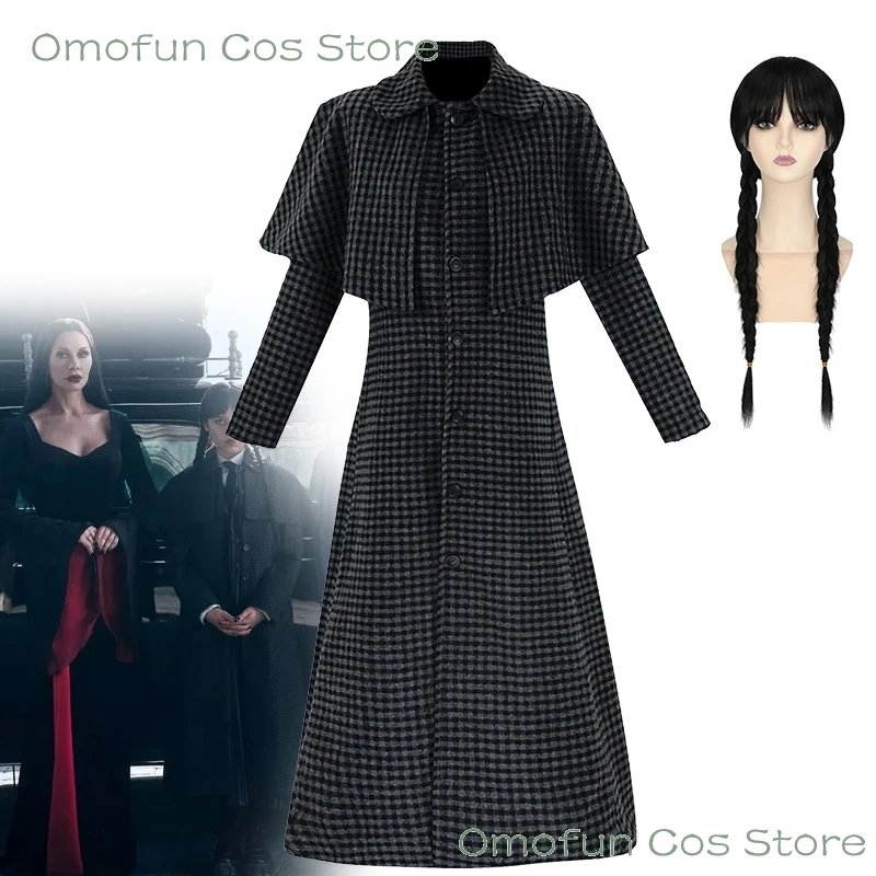 Mittwoch Cosplay Trench Staffel 2 Frauen Mädchen Gothic Kleidung Perücke Halloween Party Outfits Mantel Mantel Halloween Kostüme 2025 Image