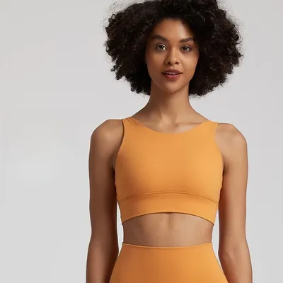 Damen-Sport-BH mit hohem Halsausschnitt, Push-Up, Racerback, stoßfest, für Fitnessstudio, Yoga, bauchfreies Top, Workout-Tanktop mit herausnehmbaren Polstern, Fitness-Unterwäsche