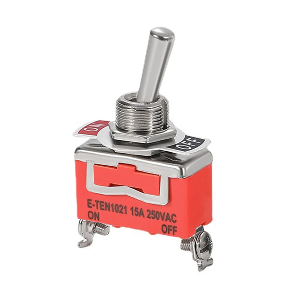 ETEN1021 15 A 250 V Kippschalter, 2-polig, 2 Positionen, Ein-Aus-SPST-Wippschalter mit 12 mm Befestigungsloch für sichere Installation Image