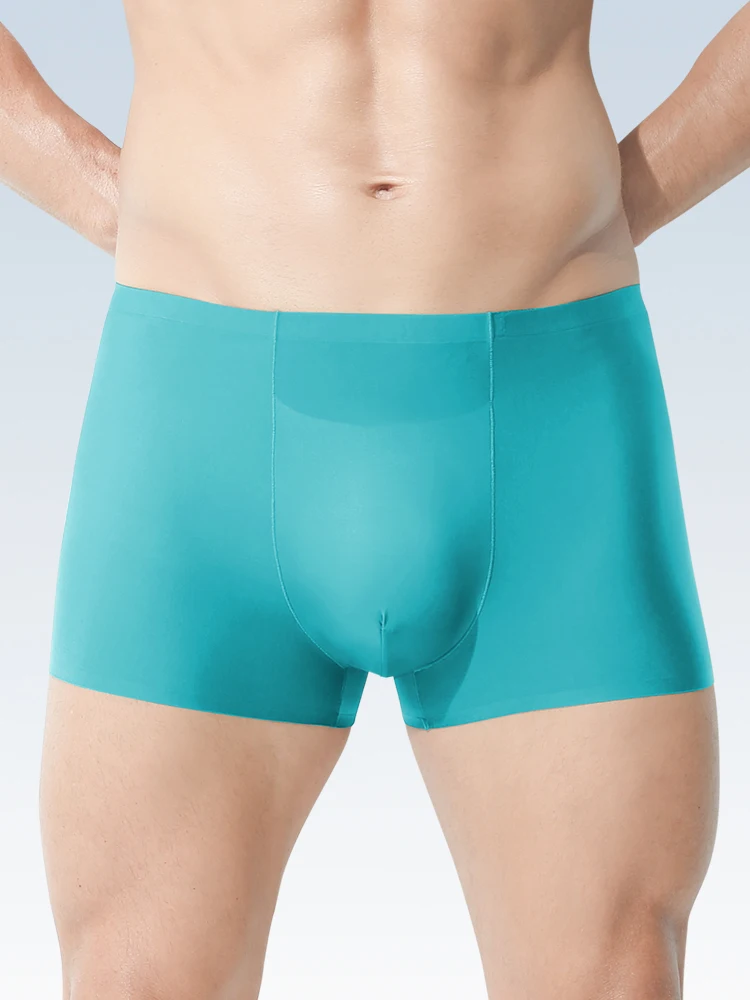 Herrenunterwäsche Herren Großhandel Eisseide nahtlose Boxershorts antibakteriell atmungsaktiv Sport Sommer dünne bequeme Boxershorts Image