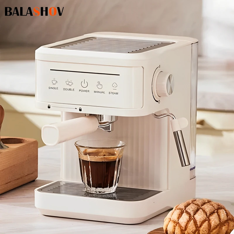 Elektrische italienische Espressomaschine, 20-Bar, halbautomatisch, professionelle Espressomaschine, Cappuccino-Kaffeemaschine, Milchaufschäumer