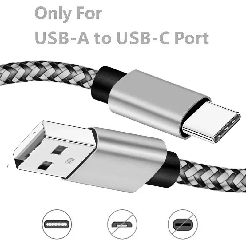 USB Typ C Kabel Datum Sync Schnelle Lade Nylon Geflochtene Draht Ladegerät Kabel Für Samsung Huawei Android Typec Handy 1m 2m 3m Image