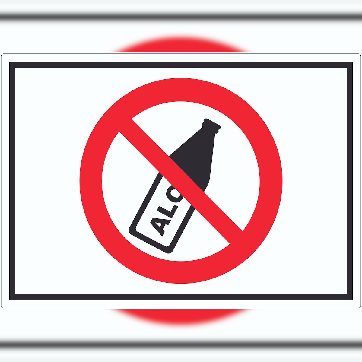 HB-Druck Alkohol verbot Symbol Aufkleber A3 (297x420mm)