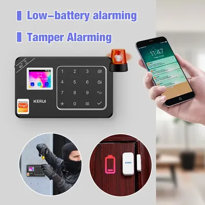 KERUI 4G Home Security Alarm System Tuya Smart WIFI GSM Home Security Fenster Tür Alarm DIY Schutz Einbrecher Alarm IP Kamera