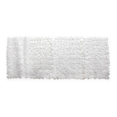 Extra Long Tub Mat With River Stones Design by BrylaneHome in White Towel