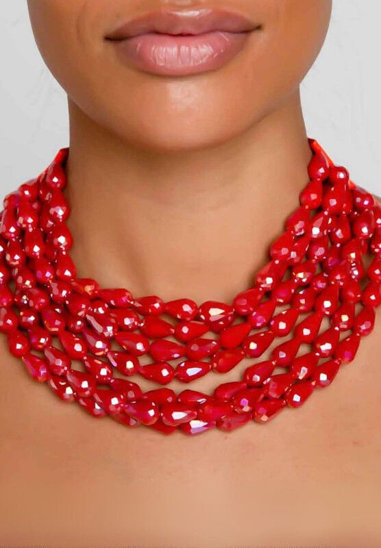 Plus Size Women's Phoebe Red Pear Necklace by RAD + RAE in Red (Size ONE SIZE)