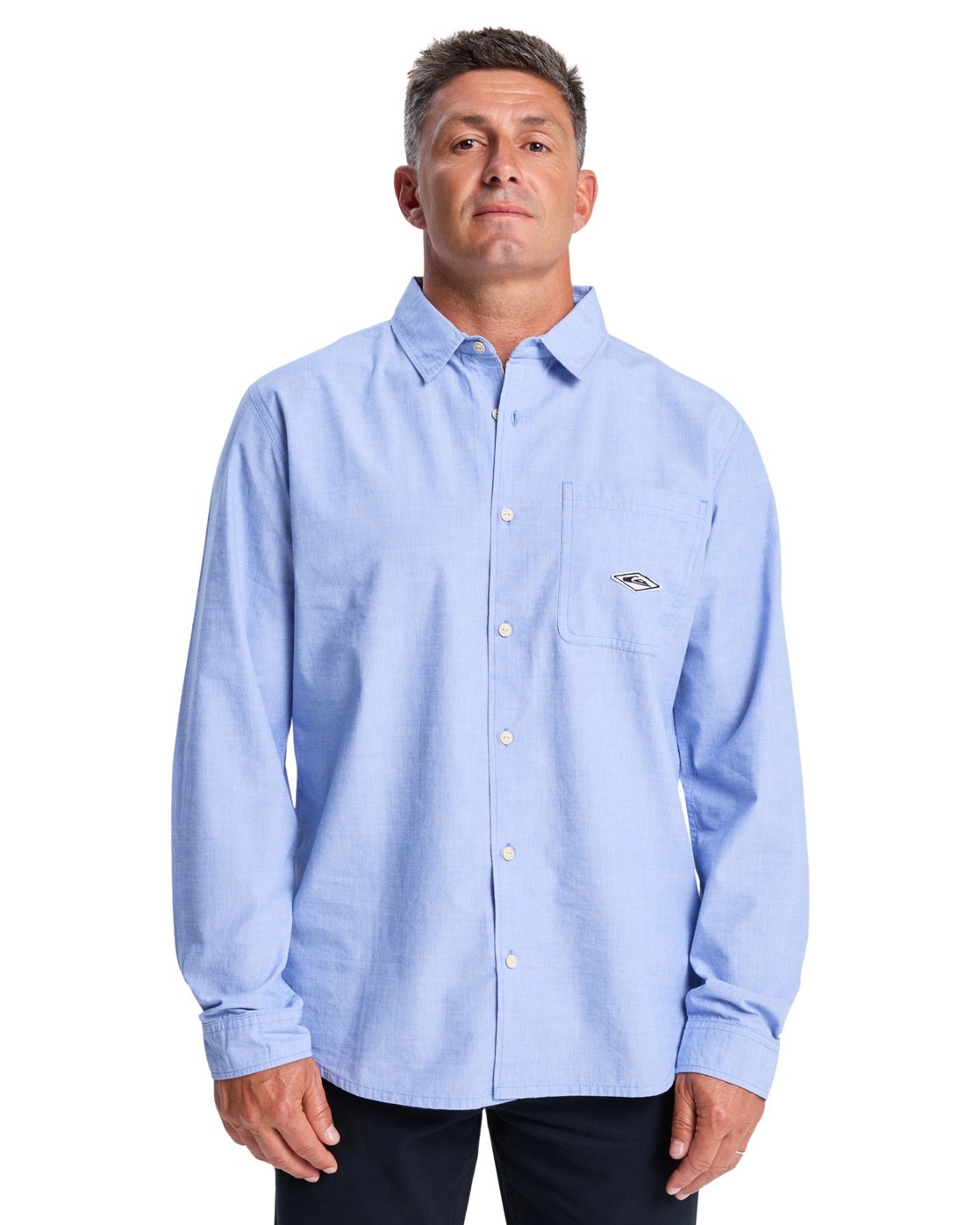 Langarmhemd QUIKSILVER "Diamond Chambray", Herren, Gr. XS, US-Größen, blau (ashley blau), 100% Baumwolle, Hemden Image